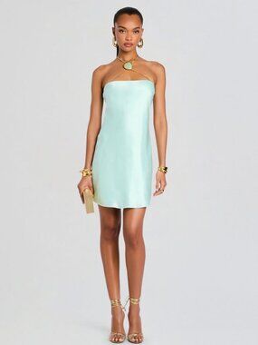 Retrofête Ebba Dress (satin mini w/ halter neckline)